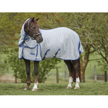 Manta antimoscas Weatherbeeta ComFiTec Airflow II con cuello desmontable Gris / azul / gris Manta antimoscas Weatherbeeta ComFiTec Airflow II con cuello desmontable Gris / azul / gris