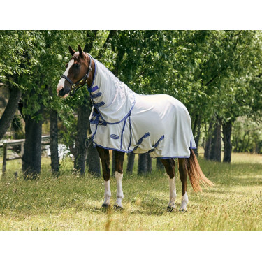 Manta antimoscas Weatherbeeta ComFiTec Airflow II con cuello desmontable Gris / azul / gris Manta antimoscas Weatherbeeta ComFiTec Airflow II con cuello desmontable Gris / azul / gris