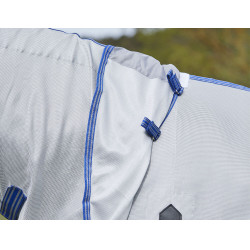 Manta antimoscas Weatherbeeta ComFiTec Airflow II con cuello desmontable Gris / azul / gris Manta antimoscas Weatherbeeta ComFiTec Airflow II con cuello desmontable Gris / azul / gris