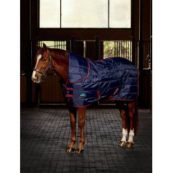 Manta de cuadra Weatherbeeta ComFiTec 210D Channel 100 g combo Marino / burdeos
