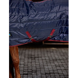 Manta de cuadra Weatherbeeta ComFiTec 210D Channel 100 g combo Marino / burdeos