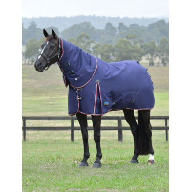 Manta Weatherbeeta ComFiTec Essential Turnout 220 g con cuello desmontable Marino / burdeos Manta Weatherbeeta ComFiTec Essential Turnout 220 g con cuello desmontable Marino / burdeos