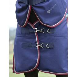 Manta Weatherbeeta ComFiTec Essential Turnout 220 g con cuello desmontable Marino / burdeos