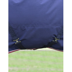 Manta Weatherbeeta ComFiTec Essential Turnout 220 g con cuello desmontable Marino / burdeos