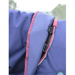 Manta Weatherbeeta ComFiTec Essential Turnout 220 g con cuello desmontable Marino / burdeos