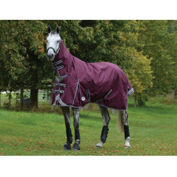 Manta Weatherbeeta ComFiTec Plus Dynamic II Combo con cuello Media Burdeos / gris / blanco