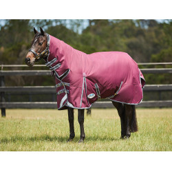 Manta Weatherbeeta ComFiTec Plus Dynamic II Combo con cuello Media Burdeos / gris / blanco Manta Weatherbeeta ComFiTec Plus Dynamic II Combo con cuello Media Burdeos / gris / blanco