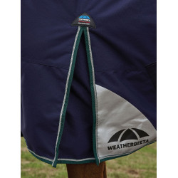 Manta Weatherbeeta ComFiTec Plus Dynamic Turnout 100 g cuello alto Marino / verde bosque Azul