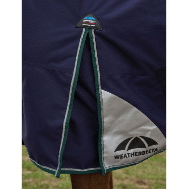 Manta Weatherbeeta ComFiTec Plus Dynamic Turnout 100 g cuello alto Marino / verde bosque Azul