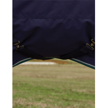 Manta Weatherbeeta ComFiTec Plus Dynamic Turnout 100 g cuello alto Marino / verde bosque Azul