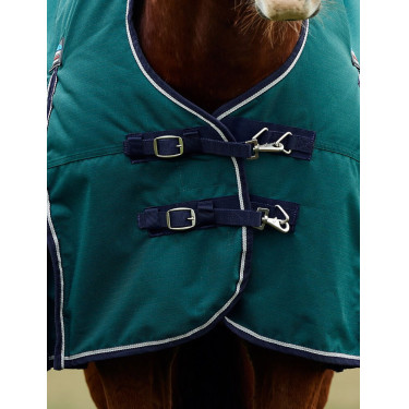 Manta Weatherbeeta ComFiTec Plus Dynamic Turnout 220 g cuello alto Verde bosque / marino Manta Weatherbeeta ComFiTec Plus Dynamic Turnout 220 g cuello alto Verde bosque / marino