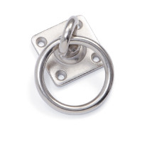 Anilla de amarre con placa Shires Metal Plata