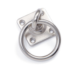 Anilla de amarre con placa Shires Metal Plata