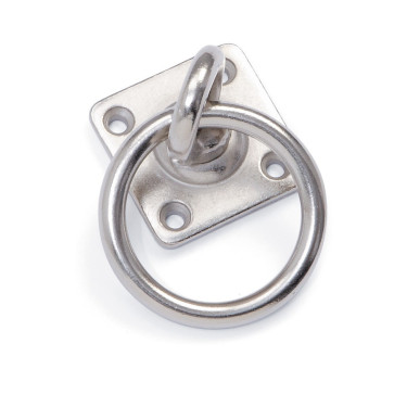 Anilla de amarre con placa Shires Metal Plata