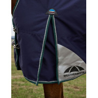 Manta Weatherbeeta ComFiTec Plus Dynamic Turnout 220 g cuello alto Marino / verde bosque Azul