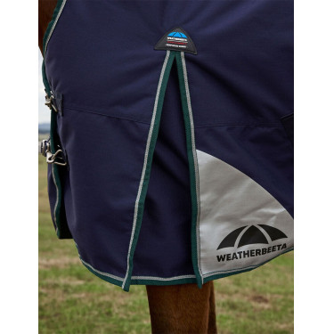 Manta Weatherbeeta ComFiTec Plus Dynamic Turnout 220 g cuello alto Marino / verde bosque Azul Manta Weatherbeeta ComFiTec Plus Dynamic Turnout 220 g cuello alto Marino / verde bosque Azul