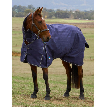 Manta Weatherbeeta ComFiTec Prelim Turnout Combo 220 g Manta con relieve azul marino