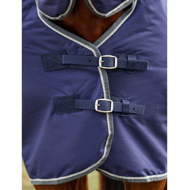 Manta Weatherbeeta ComFiTec Tyro Turnout 220g Combo cuello Marino / antracita Azul marino