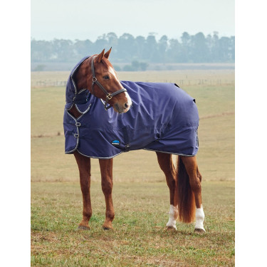 Manta Weatherbeeta ComFiTec Tyro Turnout 50 g Combo cuello integrado Marino / antracita Manta Weatherbeeta ComFiTec Tyro Turnout 50 g Combo cuello integrado Marino / antracita