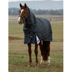 Manta Weatherbeeta ComFiTec Ultra Turnout 220 g con cuello desmontable Carbón vegetal Gris