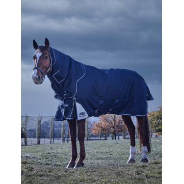 Manta Weatherbeeta ComFiTec Ultra Turnout 220 g con cuello desmontable Marino Azul marino