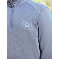 Camiseta de equitación infantil Dublin transpirable de manga larga Niebla azul Camiseta de equitación infantil Dublin transpirable de manga larga Niebla azul