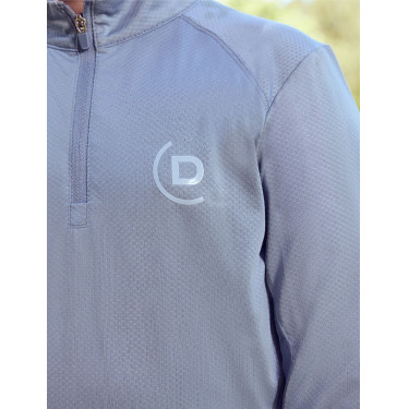 Camiseta de equitación infantil Dublin transpirable de manga larga Niebla azul Camiseta de equitación infantil Dublin transpirable de manga larga Niebla azul