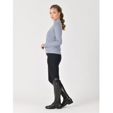 Camiseta de alto rendimiento Weatherbeeta de manga larga en bambú para mujer Piedra azul