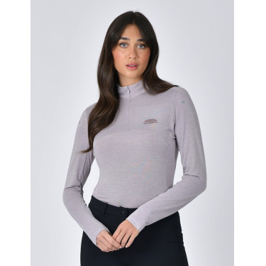 Camiseta de alto rendimiento Weatherbeeta de manga larga en bambú para mujer Lila bruñido Violeta