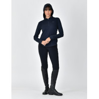 Sudadera con capucha de manga larga Weatherbeeta London Layer para mujer Azul marino jaspeado oscuro