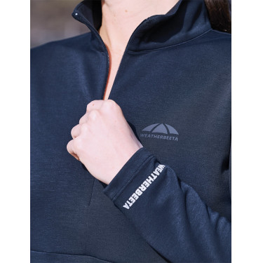 Top Weatherbeeta de manga larga con media cremallera para mujer Cobre Marino Azul marino
