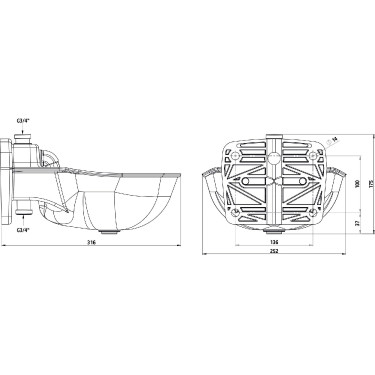 Bebedero con válvula de flotador K75 Kerbl 2,8 litros
