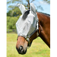 Máscara anti-moscas con cabezada Weatherbeeta ComFiTec Hexi Shield Dual Plata Máscara anti-moscas con cabezada Weatherbeeta ComFiTec Hexi Shield Dual Plata