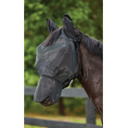 Máscara anti-moscas Weatherbeeta Deluxe con protección para orejas y nariz Negro