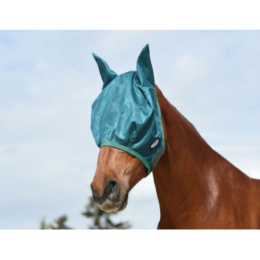 Máscara anti-moscas Weatherbeeta Green-Tec Airflow mesh Azul libélula / verde botella Máscara anti-moscas Weatherbeeta Green-Tec Airflow mesh Azul libélula / verde botella