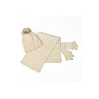 Pack bufanda y gorro Dublin Beige jaspeado Pack bufanda y gorro Dublin Beige jaspeado