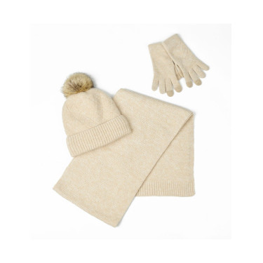 Pack bufanda y gorro Dublin Beige jaspeado Pack bufanda y gorro Dublin Beige jaspeado
