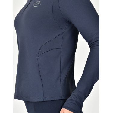 Polo de equitación Dublin de manga larga ajustado y cepillado para mujer Marino Azul marino