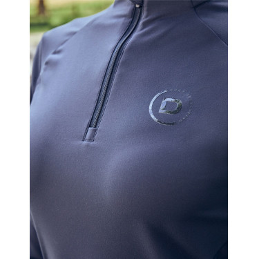 Polo de equitación Dublin de manga larga ajustado y cepillado para mujer Marino Azul marino