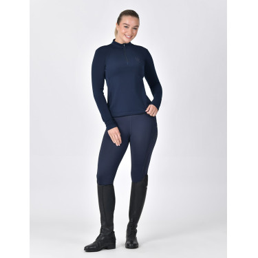 Polo de equitación Dublin de manga larga cepillado para mujer Marino Azul marino Polo de equitación Dublin de manga larga cepillado para mujer Marino Azul marino