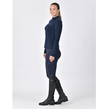 Polo de equitación Dublin de manga larga cepillado para mujer Marino Azul marino Polo de equitación Dublin de manga larga cepillado para mujer Marino Azul marino