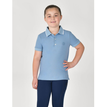 Polo de manga corta Dublin de algodón piqué para niños Niebla azul Polo de manga corta Dublin de algodón piqué para niños Niebla azul