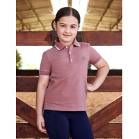 Polo de manga corta Dublin de algodón piqué para niños Rosa empolvado