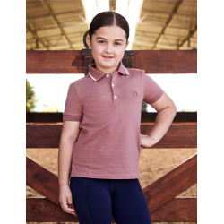 Polo de manga corta Dublin de algodón piqué para niños Rosa empolvado Polo de manga corta Dublin de algodón piqué para niños Rosa empolvado