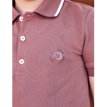 Polo de manga corta Dublin de algodón piqué para niños Rosa empolvado Polo de manga corta Dublin de algodón piqué para niños Rosa empolvado