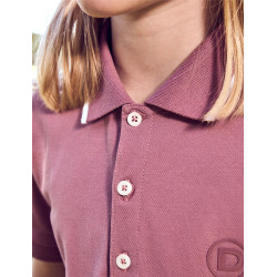 Polo de manga corta Dublin de algodón piqué para niños Rosa empolvado Polo de manga corta Dublin de algodón piqué para niños Rosa empolvado