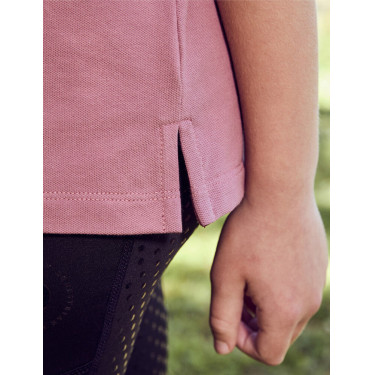 Polo de manga corta Dublin de algodón piqué para niños Rosa empolvado Polo de manga corta Dublin de algodón piqué para niños Rosa empolvado