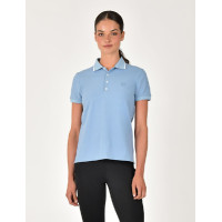 Polo de manga corta Dublin de algodón piqué para mujer Niebla azul Polo de manga corta Dublin de algodón piqué para mujer Niebla azul