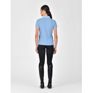 Polo de manga corta Dublin de algodón piqué para mujer Niebla azul Polo de manga corta Dublin de algodón piqué para mujer Niebla azul