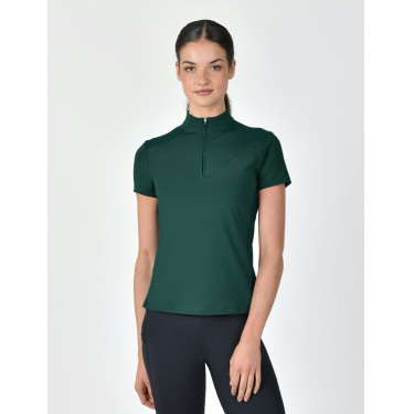 Polo de manga corta Dublin transpirable con cremallera 1/4 para mujer Verde esmeralda oscuro Polo de manga corta Dublin transpirable con cremallera 1/4 para mujer Verde esmeralda oscuro